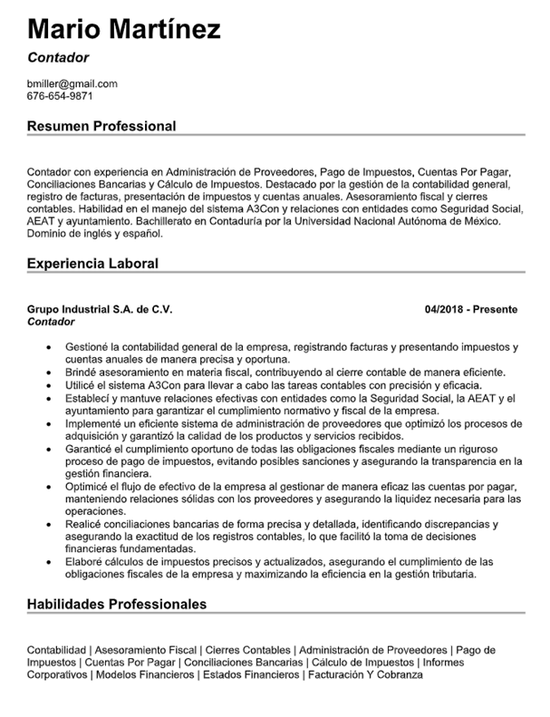 revisar CV