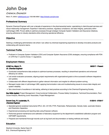 Modern resume template preview