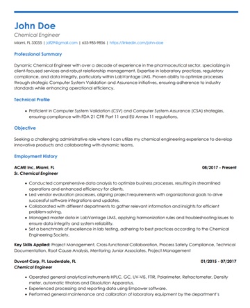 Signature resume template preview