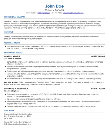 Compact resume template preview